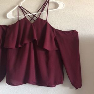Maroon off the shoulder blouse